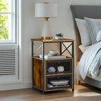 Black / Brown Lift-Top Coffee Table Set for 2–4, with Hidden Storage & 2 Nightstands