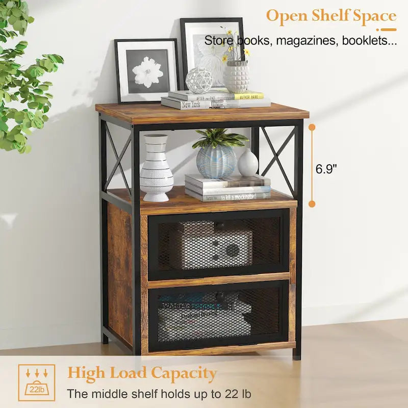Black / Brown Lift-Top Coffee Table Set for 2–4, with Hidden Storage & 2 Nightstands