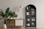Metal Arched Storage Cabinet with Glass Doors - 73 inch