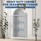 Metal Arched Storage Cabinet with Glass Doors - 73 inch