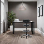 Faux Leather Drafting Stool - Height Adjustable with Backrest