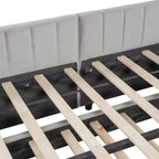 Upholstered Daybed with Pop-Up Trundle - Full Size - Striped Design