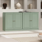 Palace Imports 100% Solid Wood 64 Sideboard with Solid Doors, 4-Drawers and Adjustable Shelves