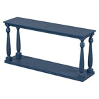 Natural Wood 63 Console Table with Vase-Leg Design