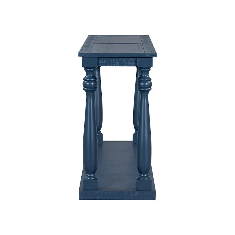 Natural Wood 63 Console Table with Vase-Leg Design