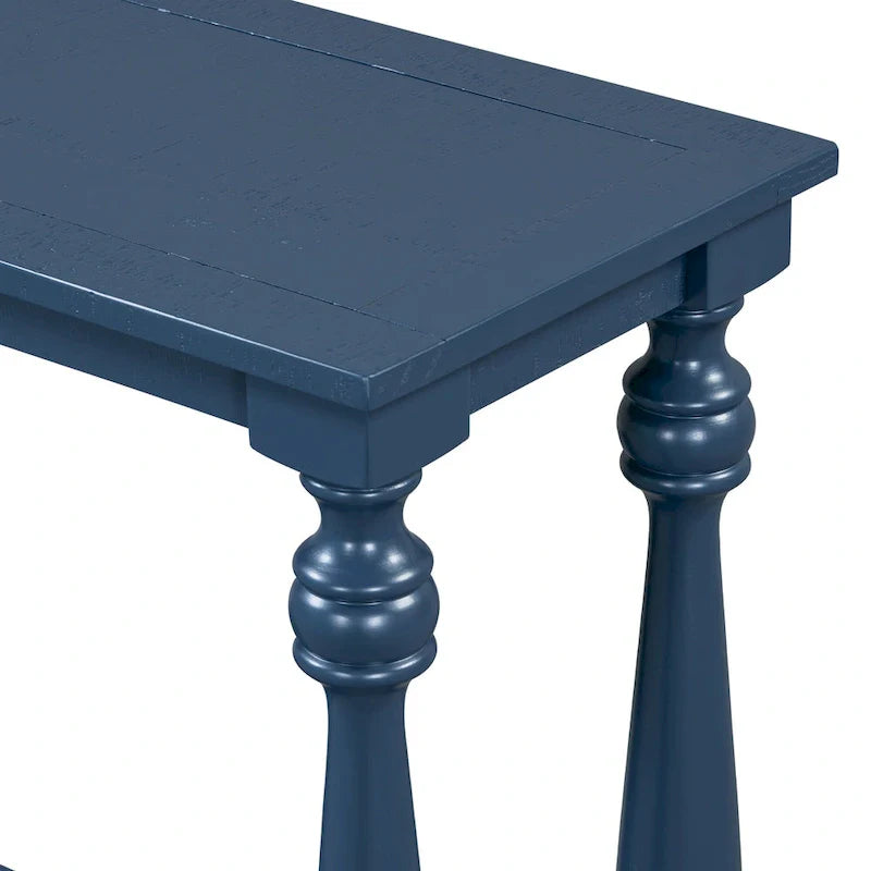 Natural Wood 63 Console Table with Vase-Leg Design