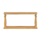 Natural Wood 63 Console Table with Vase-Leg Design