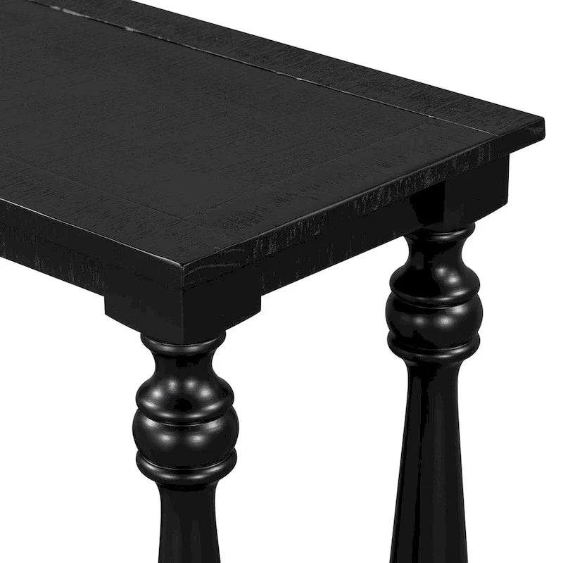 Natural Wood 63 Console Table with Vase-Leg Design