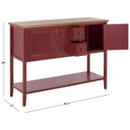 Oak Finish Storage Sideboard with Drawers and Cabinets