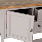 Oak Finish Storage Sideboard with Drawers and Cabinets