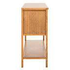 Oak Finish Storage Sideboard with Drawers and Cabinets