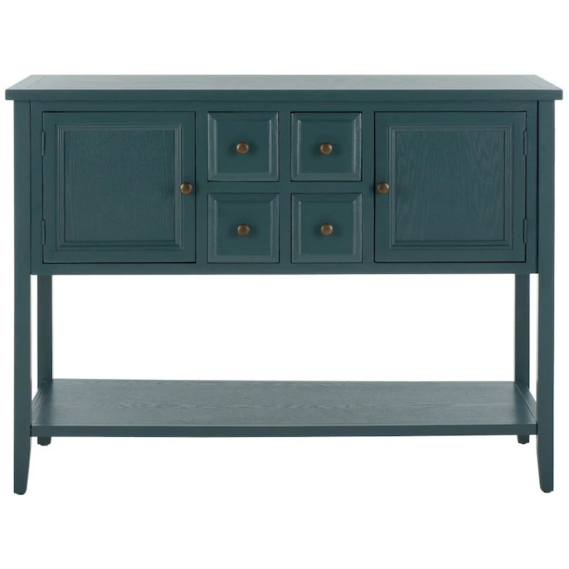 Oak Finish Storage Sideboard with Drawers and Cabinets