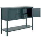 Oak Finish Storage Sideboard with Drawers and Cabinets