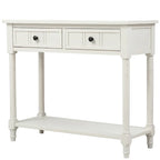 Espresso Wood Console Table with 2 Drawers and Bottom Shelf