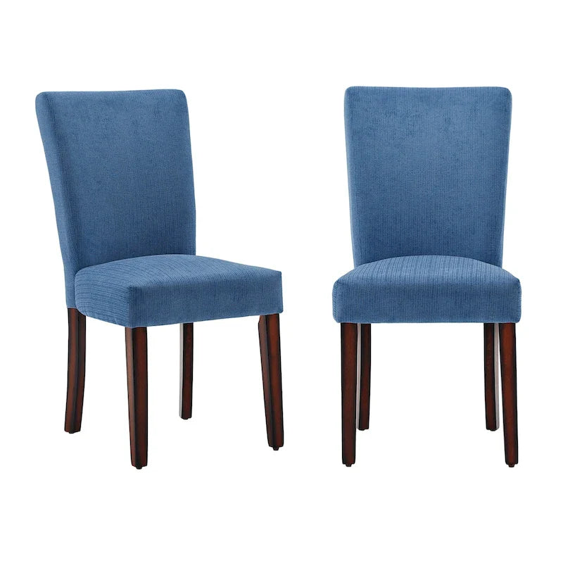 Chenille Upholstered Dining Chairs Set of 2 - Espresso Legs