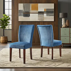 Chenille & Microfiber Upholstered Parsons Dining Chair, High Back, Set of 2