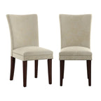Chenille & Microfiber Upholstered Parsons Dining Chair, High Back, Set of 2