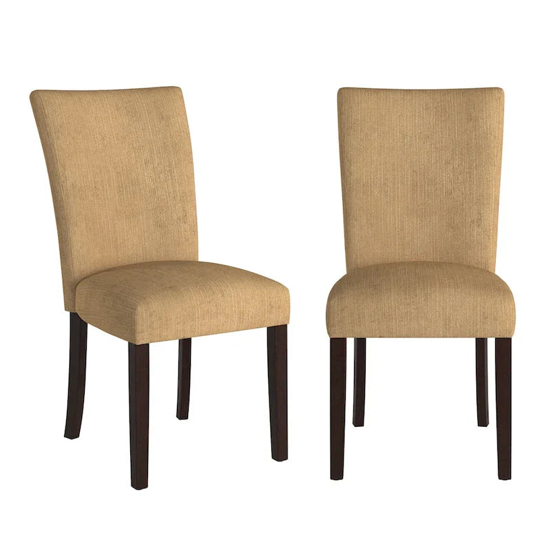 Chenille & Microfiber Upholstered Parsons Dining Chair, High Back, Set of 2