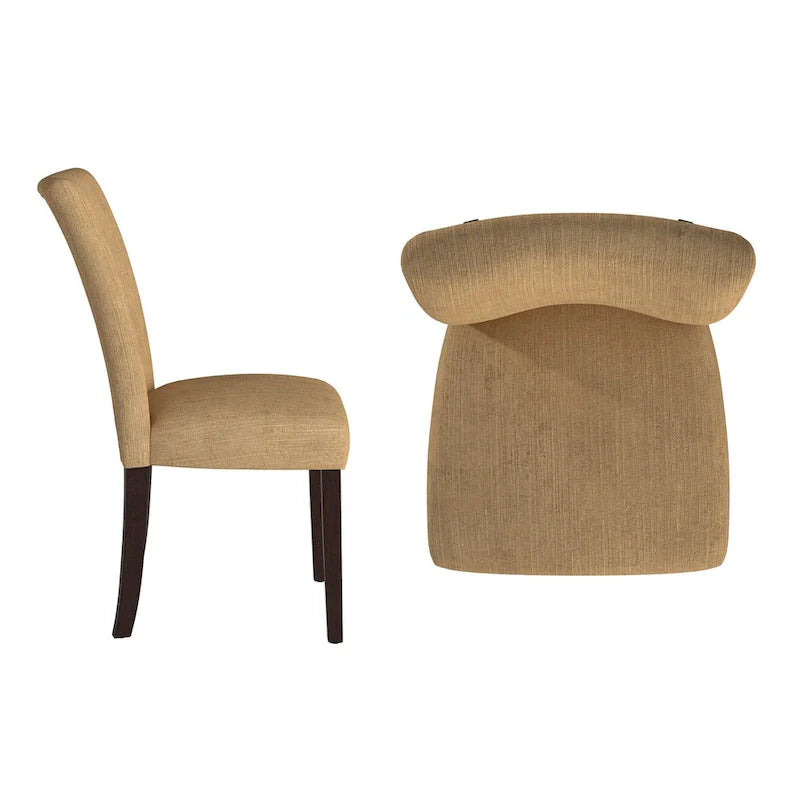 Chenille & Microfiber Upholstered Parsons Dining Chair, High Back, Set of 2