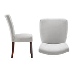 Chenille & Microfiber Upholstered Parsons Dining Chair, High Back, Set of 2