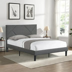Full Size Upholstered Platform Bed Frame With Headboard