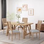 Beige / Gray / Black / Brown Cane Back Upholstered Dining Chair, Set of 4