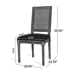 Beige / Gray / Black / Brown Cane Back Upholstered Dining Chair, Set of 4