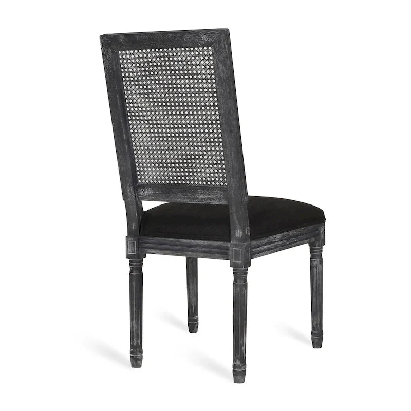 Beige / Gray / Black / Brown Cane Back Upholstered Dining Chair, Set of 4