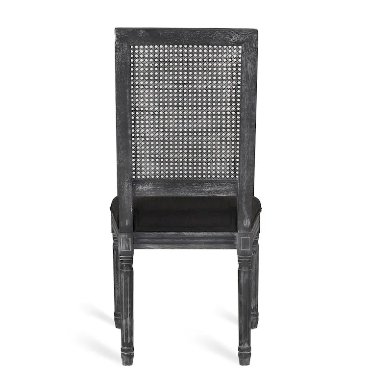 Beige / Gray / Black / Brown Cane Back Upholstered Dining Chair, Set of 4