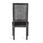 Beige / Gray / Black / Brown Cane Back Upholstered Dining Chair, Set of 4