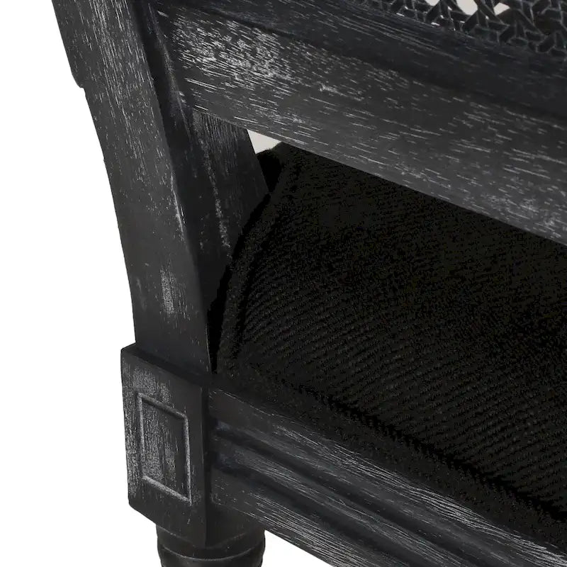 Beige / Gray / Black / Brown Cane Back Upholstered Dining Chair, Set of 4