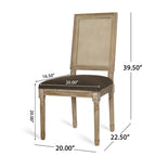Beige / Gray / Black / Brown Cane Back Upholstered Dining Chair, Set of 4