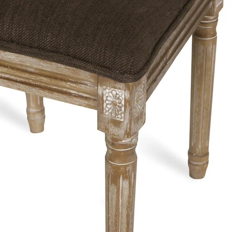 Beige / Gray / Black / Brown Cane Back Upholstered Dining Chair, Set of 4