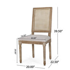 Beige / Gray / Black / Brown Cane Back Upholstered Dining Chair, Set of 4