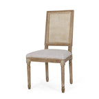 Beige / Gray / Black / Brown Cane Back Upholstered Dining Chair, Set of 4