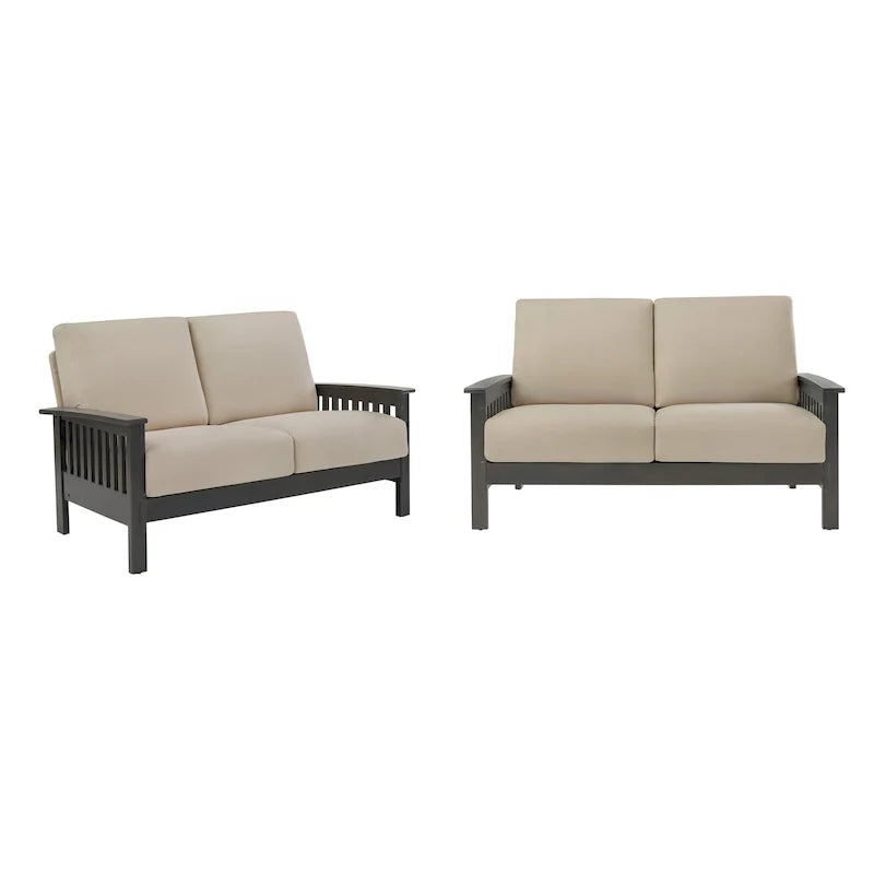 Mission-Style Wood Loveseat - 2 Seater