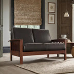 Sigulda Mission-Style Wood Loveseat