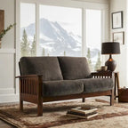 Mission-Style Wood Loveseat - 2 Seater