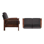 Mission-Style Wood Loveseat - 2 Seater