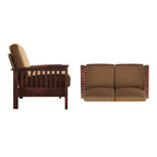 Mission-Style Wood Loveseat - 2 Seater