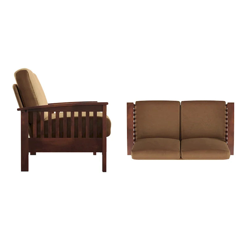 Mission-Style Wood Loveseat - 2 Seater