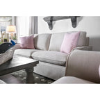 Beige / Grey Slipcovered Sofa, Linen-Like Fabric, 3-Seater