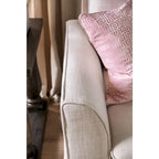 Beige / Grey Slipcovered Sofa, Linen-Like Fabric, 3-Seater