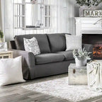 Beige / Grey Slipcovered Sofa, Linen-Like Fabric, 3-Seater