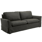 Beige / Grey Slipcovered Sofa, Linen-Like Fabric, 3-Seater