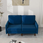 White / Blue / Ginger / Gray / Greyish Cyan / Yellow Velvet Loveseat, Modern Style, 2-Seater