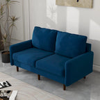 White / Blue / Ginger / Gray / Greyish Cyan / Yellow Velvet Loveseat, Modern Style, 2-Seater