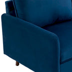 White / Blue / Ginger / Gray / Greyish Cyan / Yellow Velvet Loveseat, Modern Style, 2-Seater