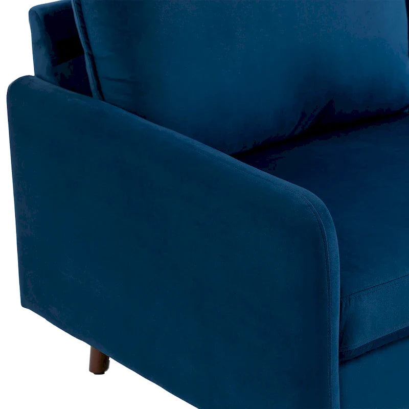 White / Blue / Ginger / Gray / Greyish Cyan / Yellow Velvet Loveseat, Modern Style, 2-Seater