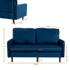 White / Blue / Ginger / Gray / Greyish Cyan / Yellow Velvet Loveseat, Modern Style, 2-Seater